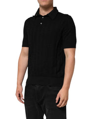 Black Silk Jacquard DG Polo Shirt T-shirt