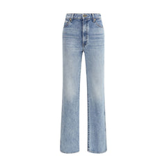 Light Blue Cotton High-Waisted Jean