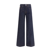 بنطلون جينز واسع الساقين