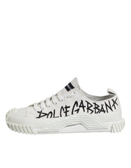 White Logo Graffiti Low Top Sneakers Shoes