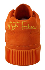 Orange Leather Pj Tucker Men Sneakers Shoes