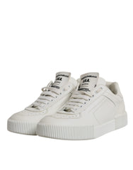 White Miami Leather Low Top Sneakers Shoes