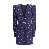 Blue Silk Casual Dress