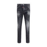 Black Cotton Slim Fit Jeans