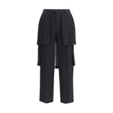 Black Acetate Casual Pants