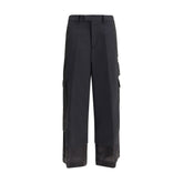 Black Polyester Cargo Pants