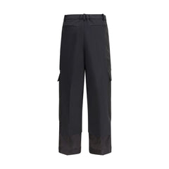 Black Polyester Cargo Pants