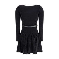 فستان كاجوال أسود من الفسكوز