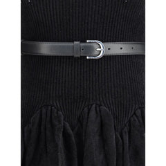 فستان كاجوال أسود من الفسكوز