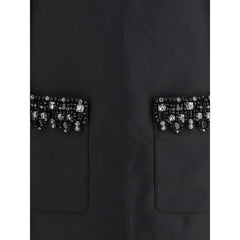 Taffeta embellished trim short dress