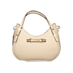 Beige Polyurethane Woman Handbag
