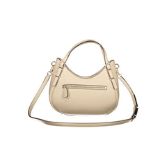 Beige Polyurethane Woman Handbag