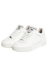White Miami Leather Low Top Sneakers Shoes