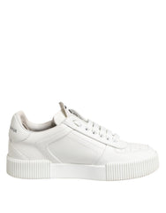 White Miami Leather Low Top Sneakers Shoes