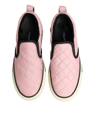 Pink Quilted Nylon Slip-On Sneaker Shoes