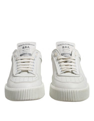 White Miami Leather Low Top Sneakers Men Shoes