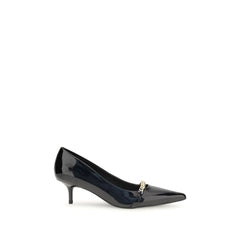 Black Calf Leather Bos Taurus Mid Heel Pumps