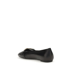 Black Calf Leather Bos Taurus Ballet Flats