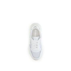 White Calf Leather Bos Taurus Chunky Sneakers