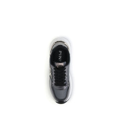 Gray Calf Leather Bos Taurus Athletic Sneakers