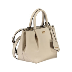 Beige Polyurethane Women's Handbag