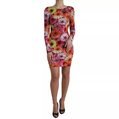 Multicolor Floral Print Sheath Mini Dress