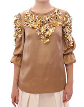 Gold SPECIAL Piece Runway Crystal Blouse