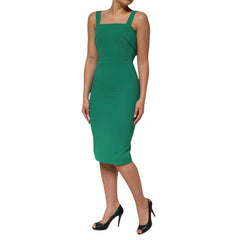 Dark Green Sleeveless Rayon Bodycon Dress