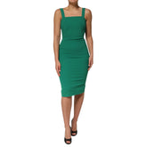 Dark Green Sleeveless Rayon Bodycon Dress