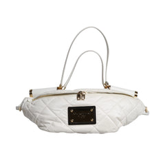 White Quilted Logo 90's Sicily Belt Waist Fanny Pack Bag