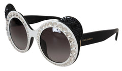 DG4325BM White Black Acetate Crystal Shades Sunglasses