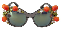 DG4283B Acetate Crystals Orange Appliques Sunglasses