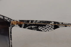 DG4190 Black Lace Acetate Crystal Round Sunglasses