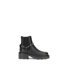 Black Calf Leather Bos Taurus Ankle Boots