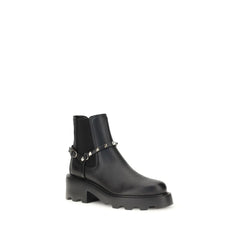 Black Calf Leather Bos Taurus Ankle Boots
