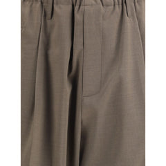 Brown Polyester Casual Pants