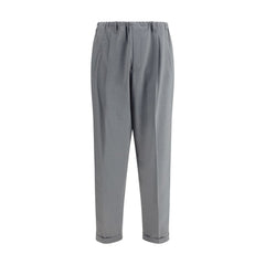 Gray Polyester Casual Pants