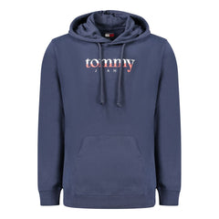 Blue Cotton Men's Hooded Sweatshirt