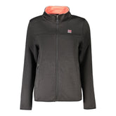 Black Polyester Women Sweatshirt