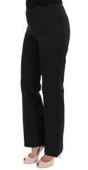 Black Stretch Straight Fit Dress Trousers Pants