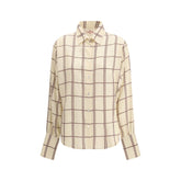 Cream Silk Pattern Shirt