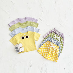 طقم ملابس أطفال على الطراز الكوري مكون من قطعتين