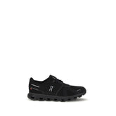 Black Polyurethane Athletic Sneakers