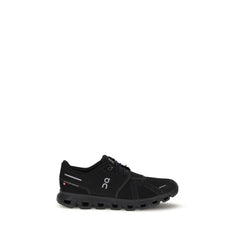 Black Polyurethane Athletic Sneakers