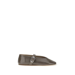 Brown Calf Leather Bos Taurus Ballet Flats