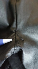 Black Leather Elastic Waist Trouser Pants