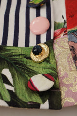 Multicolor Patchwork A-line Polyester Skirt