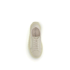 White Rubber Platform Sneakers