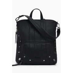 Black Polyethylene Women Backpack