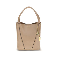 Beige Calf Leather Bos Taurus Shoulder Bag